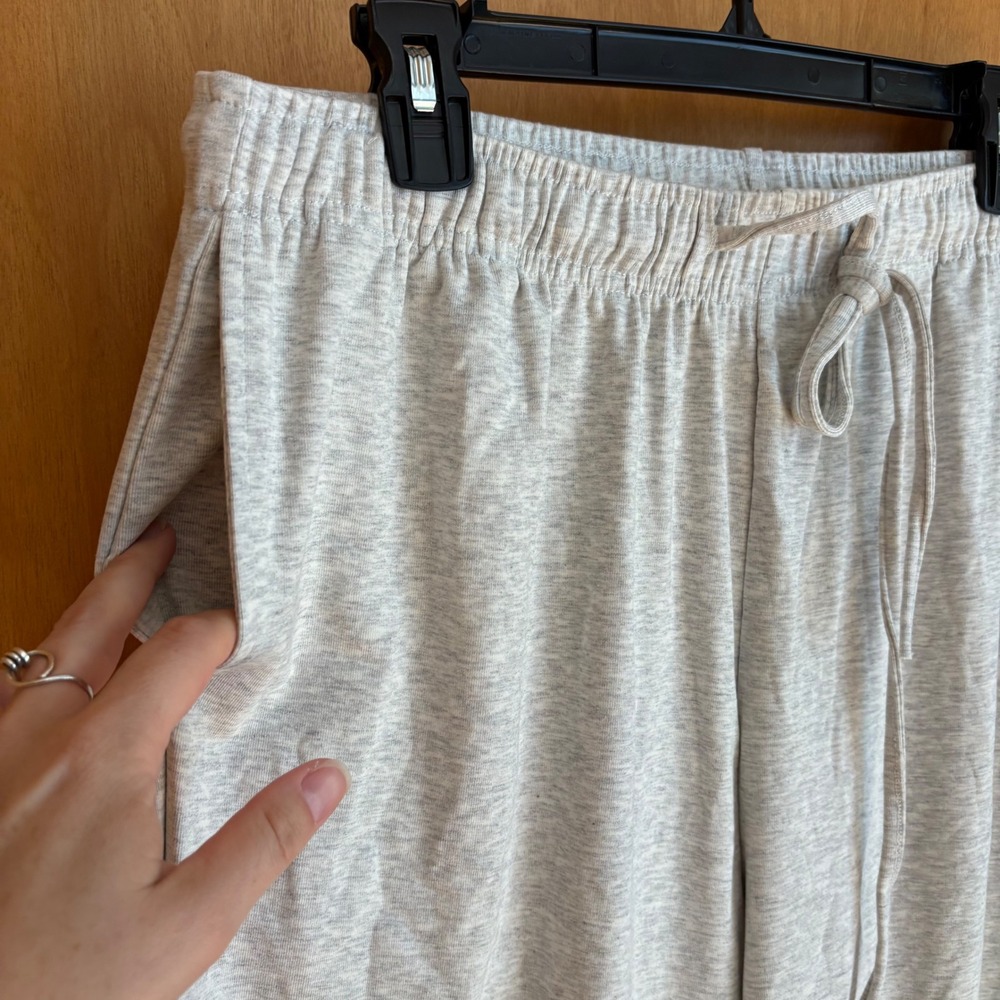 Darong Wide Leg Lounge Pants Women's Size‎ L Beige Knit Comfort